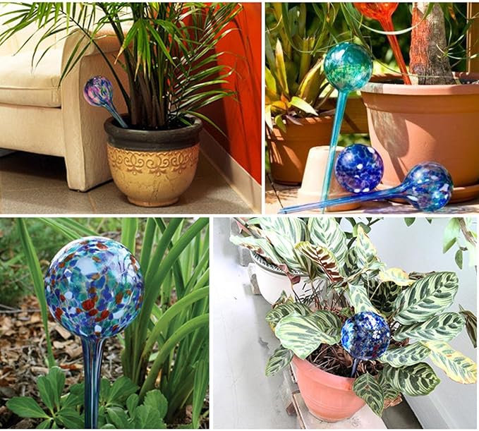 🌟🌟Handmade colored glass ball automatic watering device