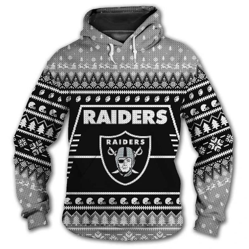 LAS VEGAS RAIDERS 3D CHRISTMAS HOODIE ABC02