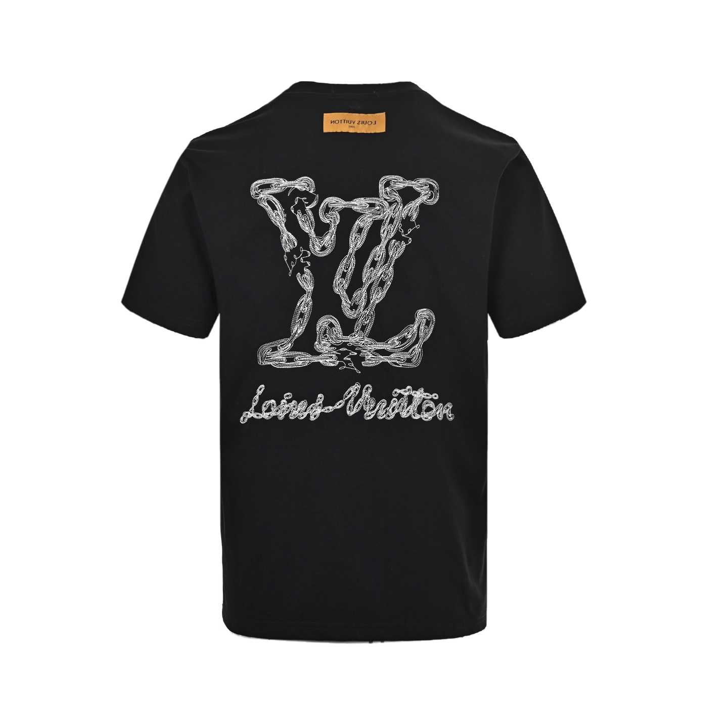 Louis Vuitton 25ss chain lettering embroidered short sleeve