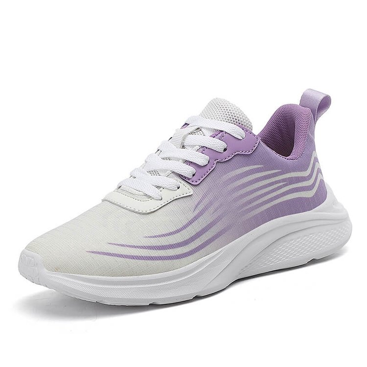 Women's Candy Color Lace-Up Mesh Sneakers