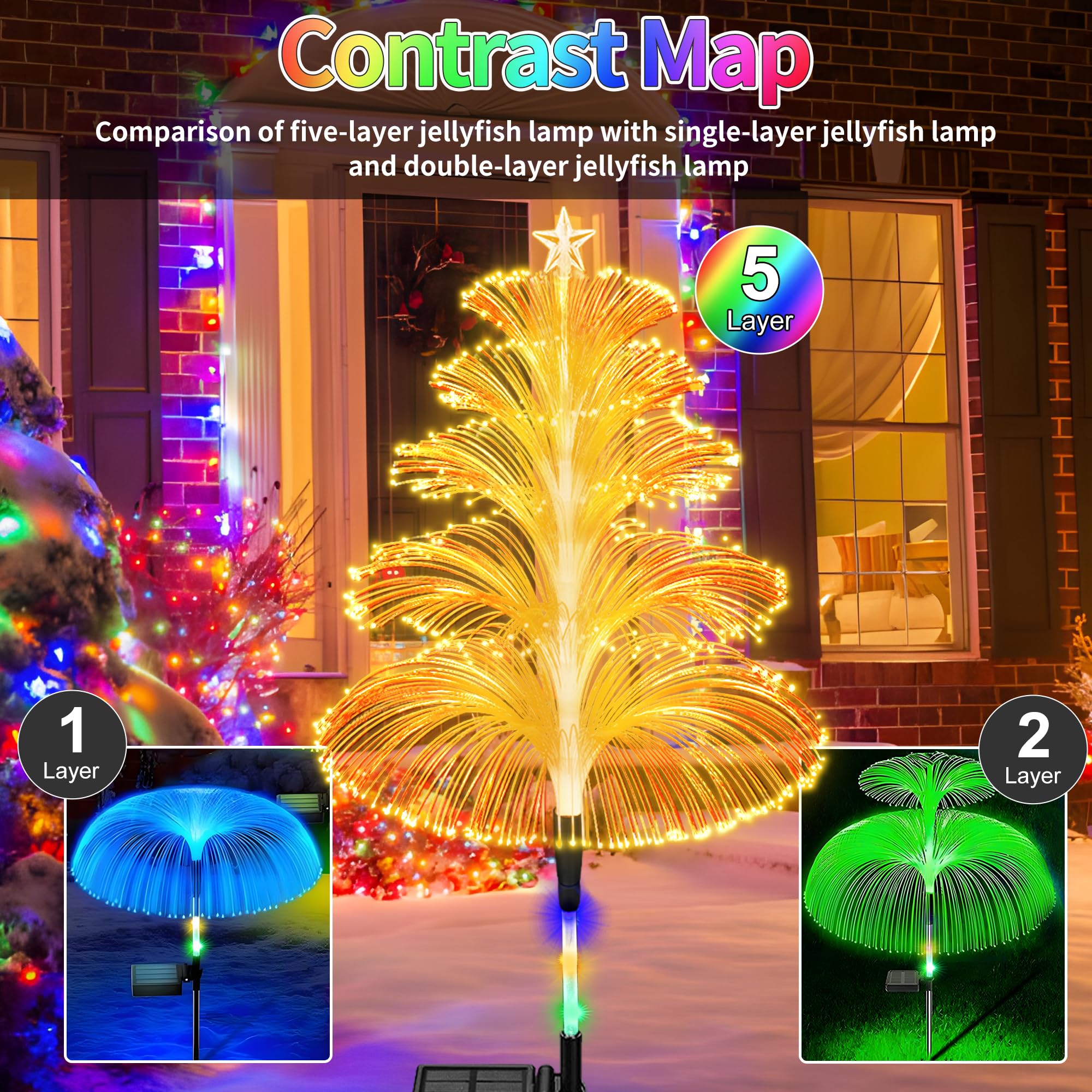 💥ON SALE💥Solar Christmas Decorations Trees Lights Outdoor Waterproof🎄✨
