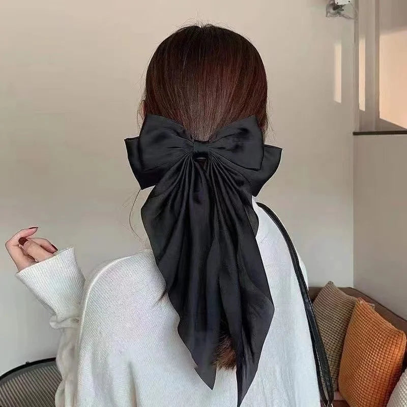 Long Satin Hair Bow