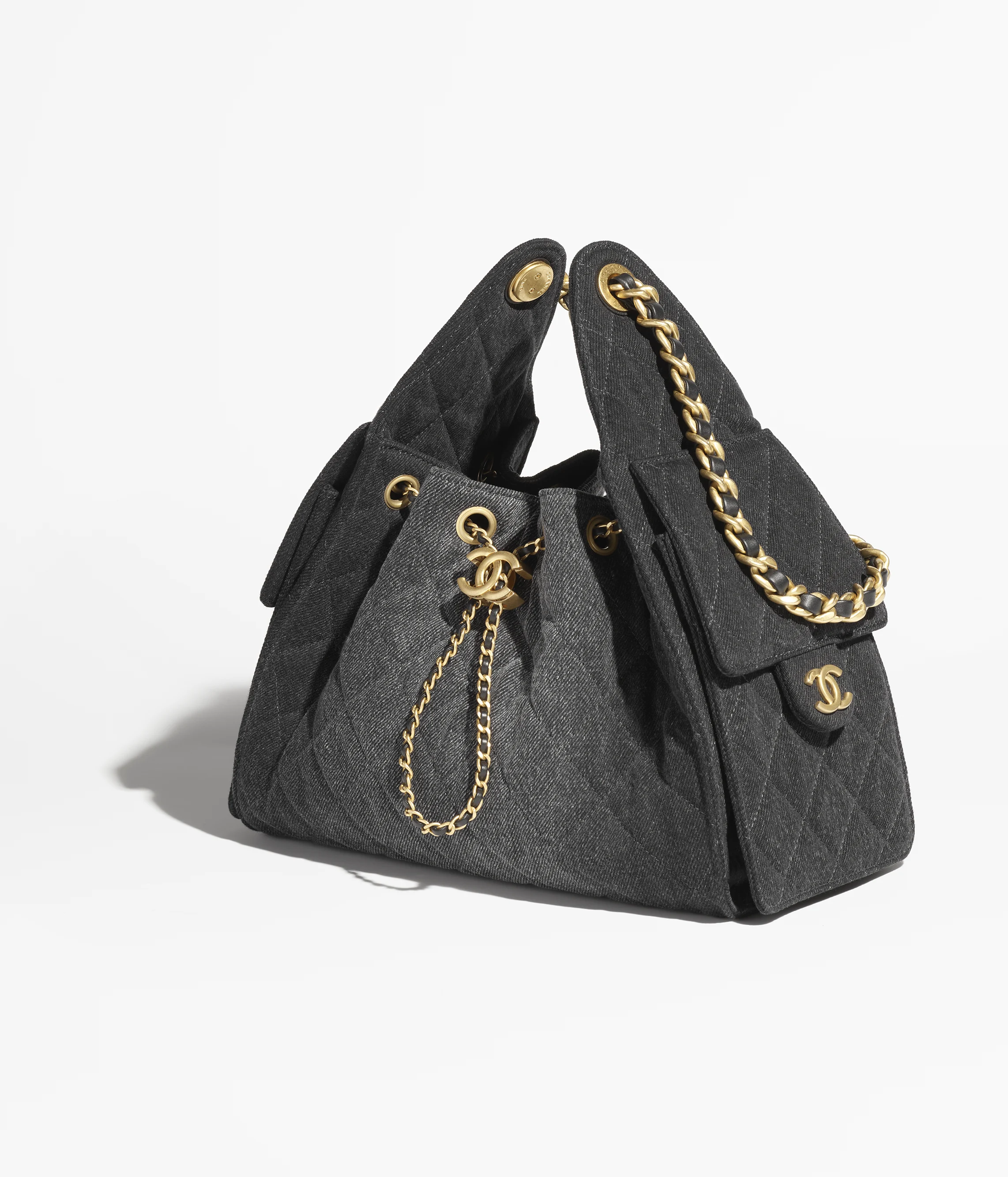 Chanel Small 25 Bag Suede & Gold-Tone Metal Black AS5293-B20520-U0725
