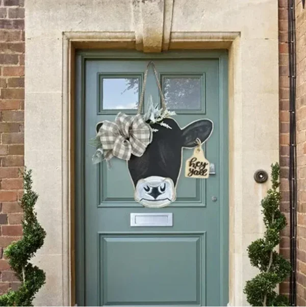 🔥[SAVE 50% OFF]-- Farmhouse Cow Head Welcome Wreath-BUY 2 FREE SHIPPING