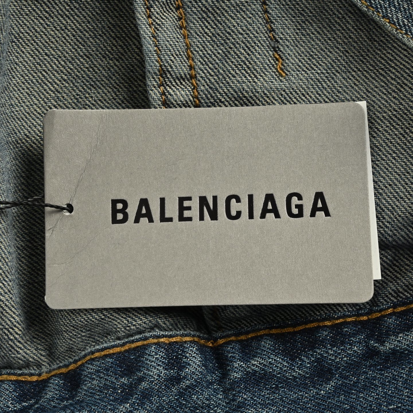 Balenciaga 25Fw blue denim jacket with silver tape print