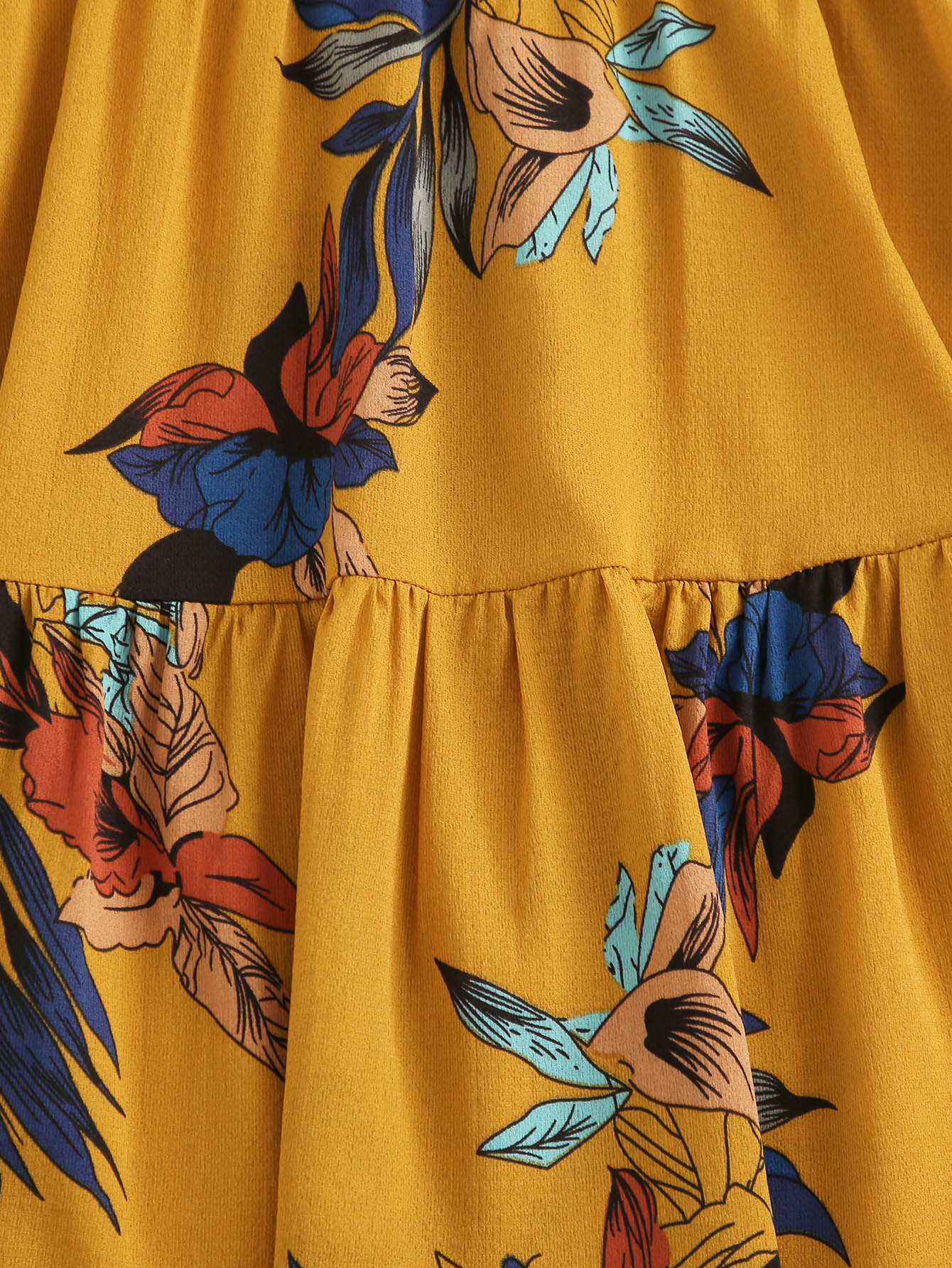 Ruffle Hem Floral Print Dress