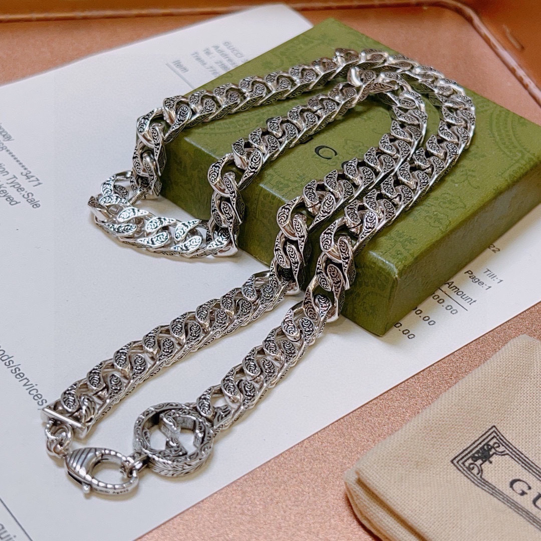 Gucci Anger Forest Series GG Flat Chain Vintage Necklace