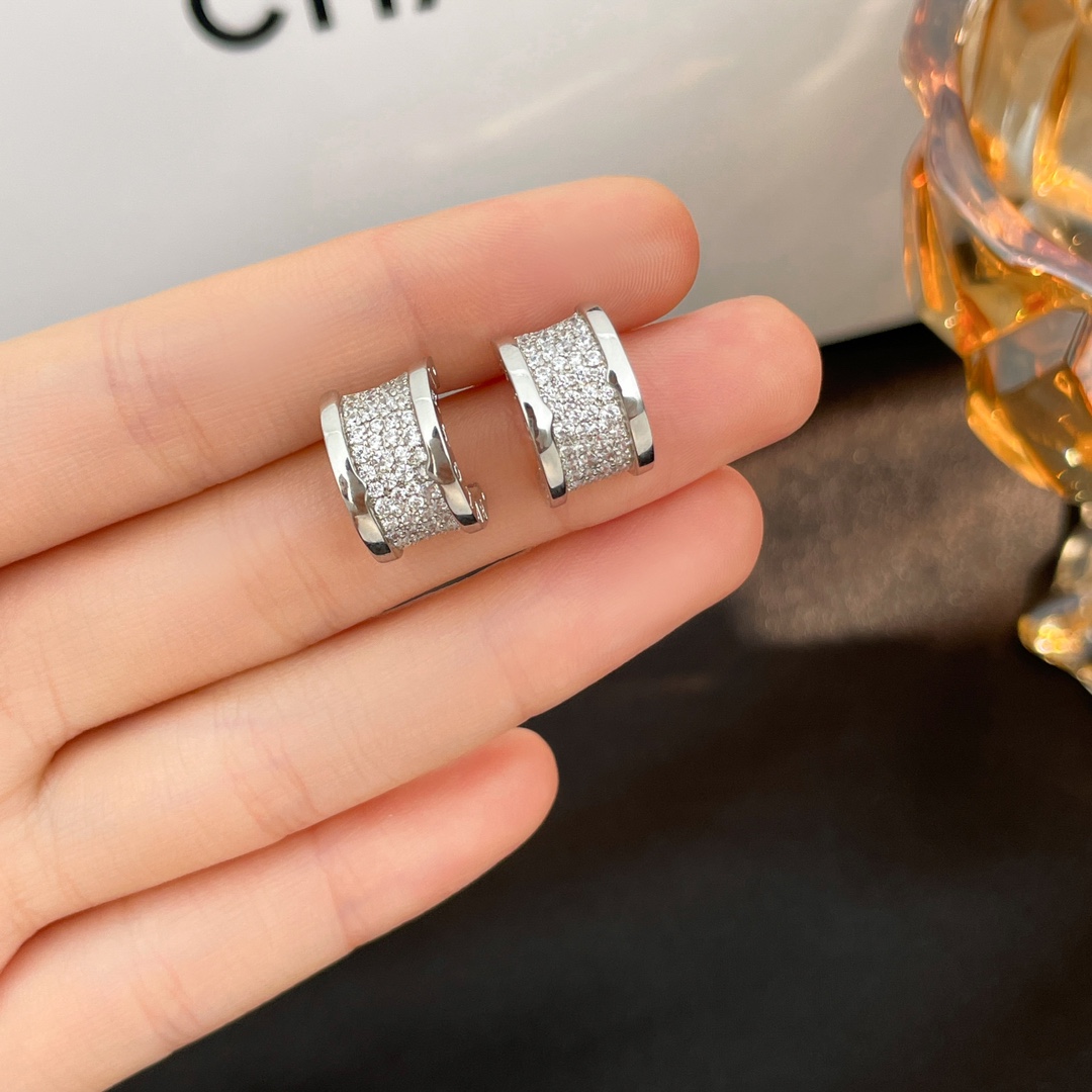 Bulgari Full Diamond Waist Earrings