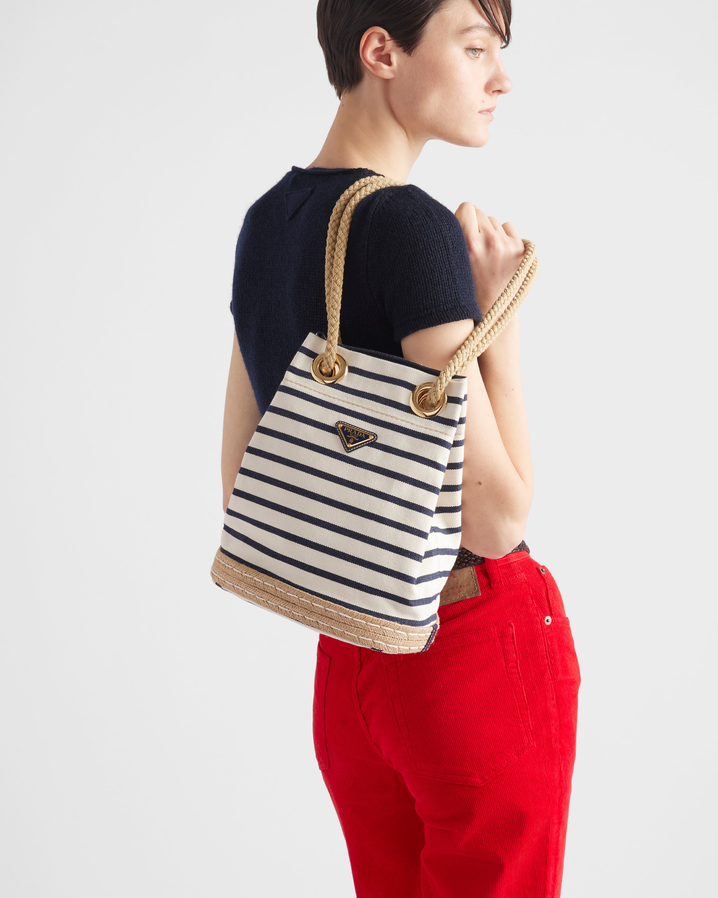 Prada Mariner Small Fabric Bucket Bag 1BE082_2HHL_F059I_V_OOH