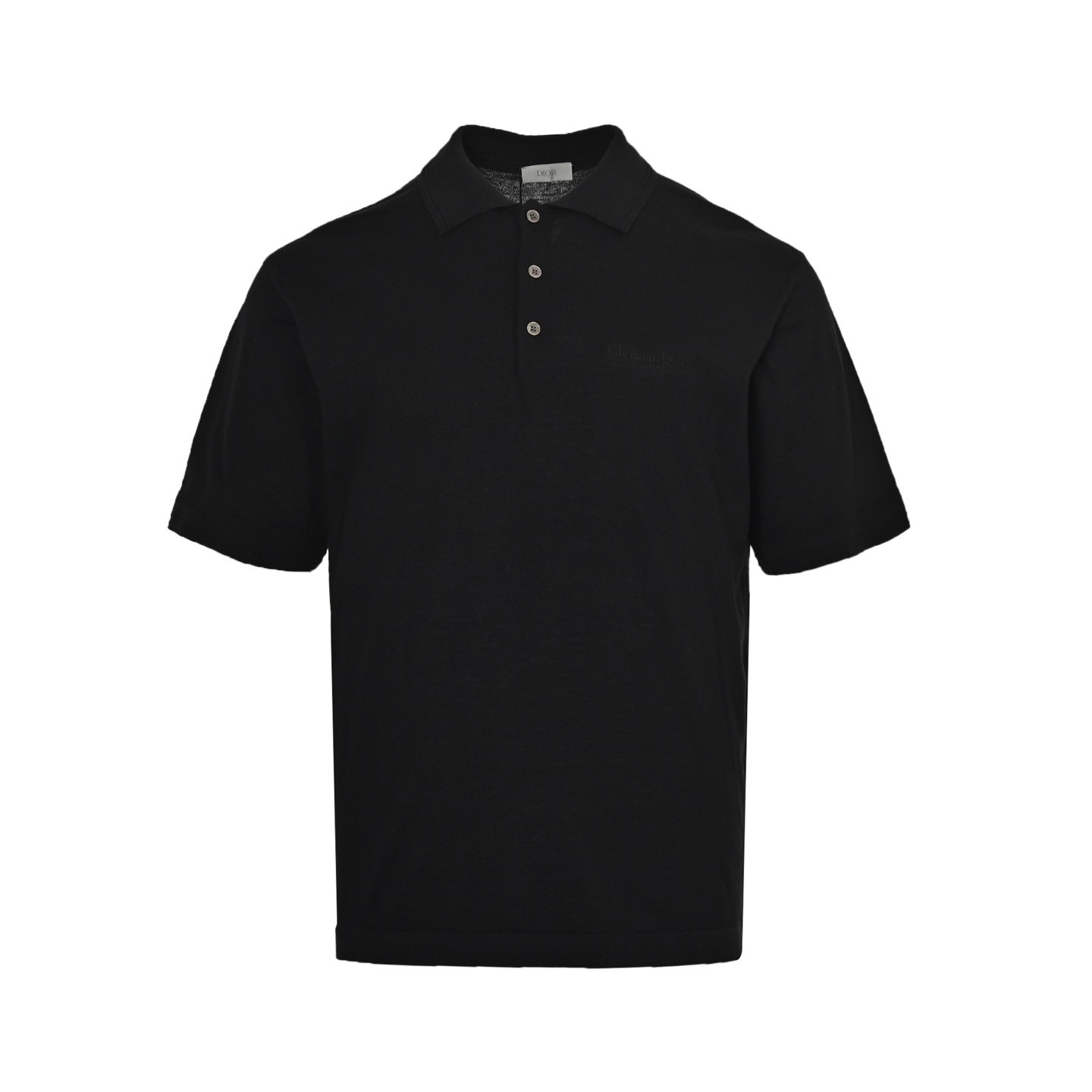 Dior 25ss signature letter embroidered knitted Polo short sleeve