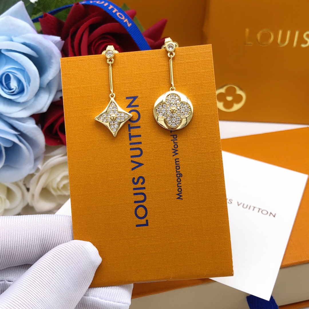 Louis Vuitton Diamond Pendant Earrings