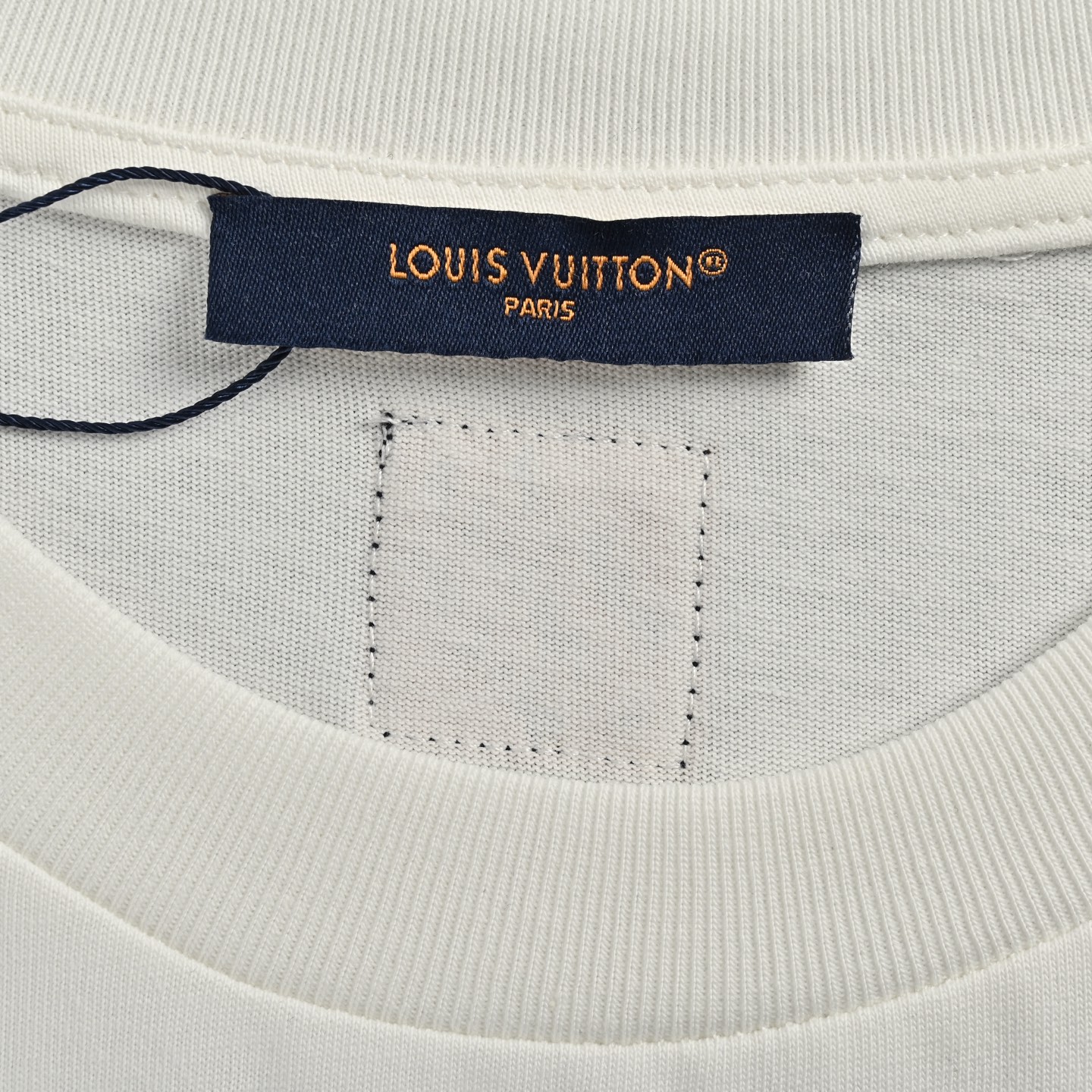 Louis Vuitton 25ss blue flocked slogan print short sleeves