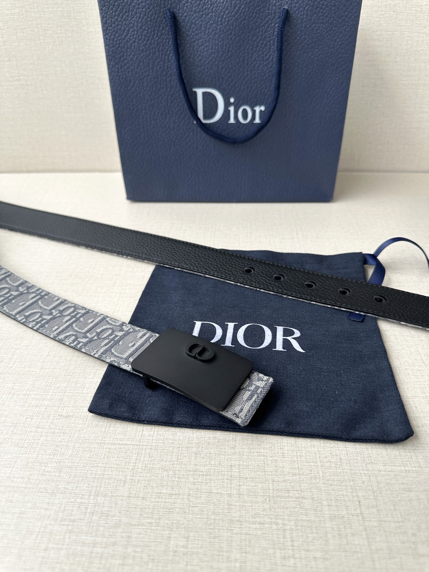 Dior square buckle leather belt 3.5CM wide