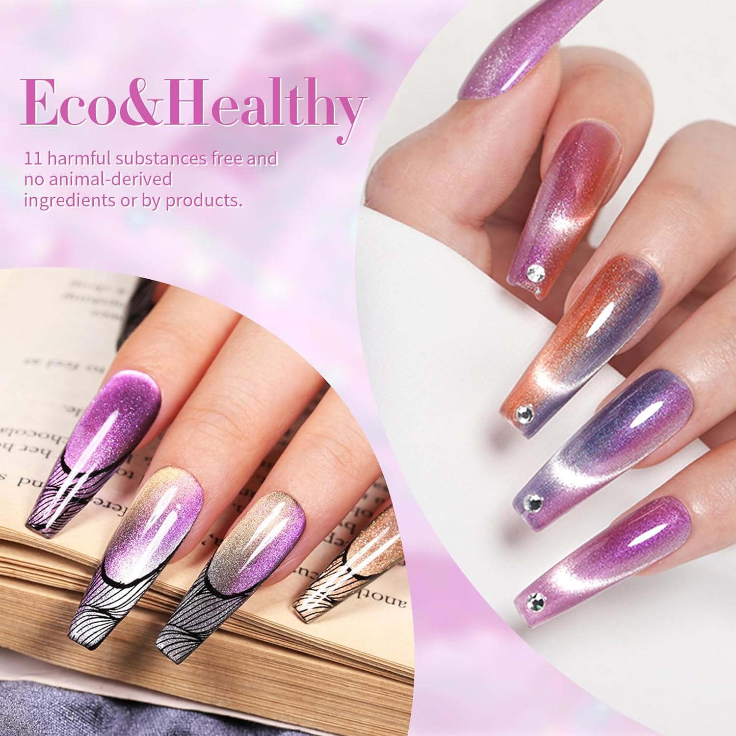 👍Last Day Promotion 60% OFF💥GLITTER CAT EYE - 4 Color Solid Nail Gel New Nail Polish Plate Uv Mousse Cream Manicure