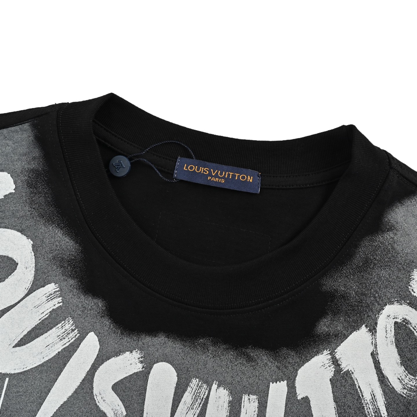 Louis Vuitton 25ss neckline graffiti lettering print short sleeves