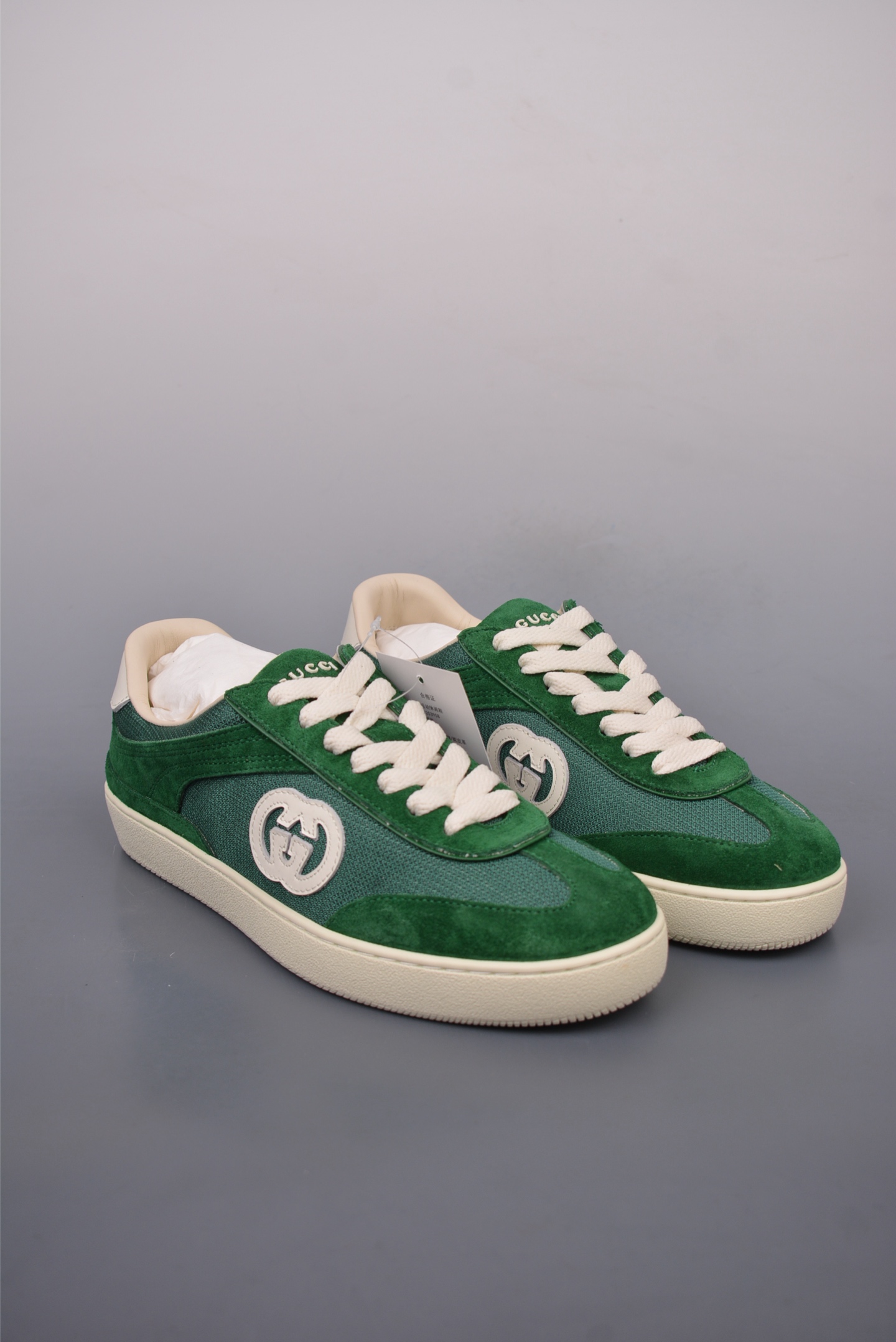 Gucci Interlocking G Suede Sneaker G74 Green White