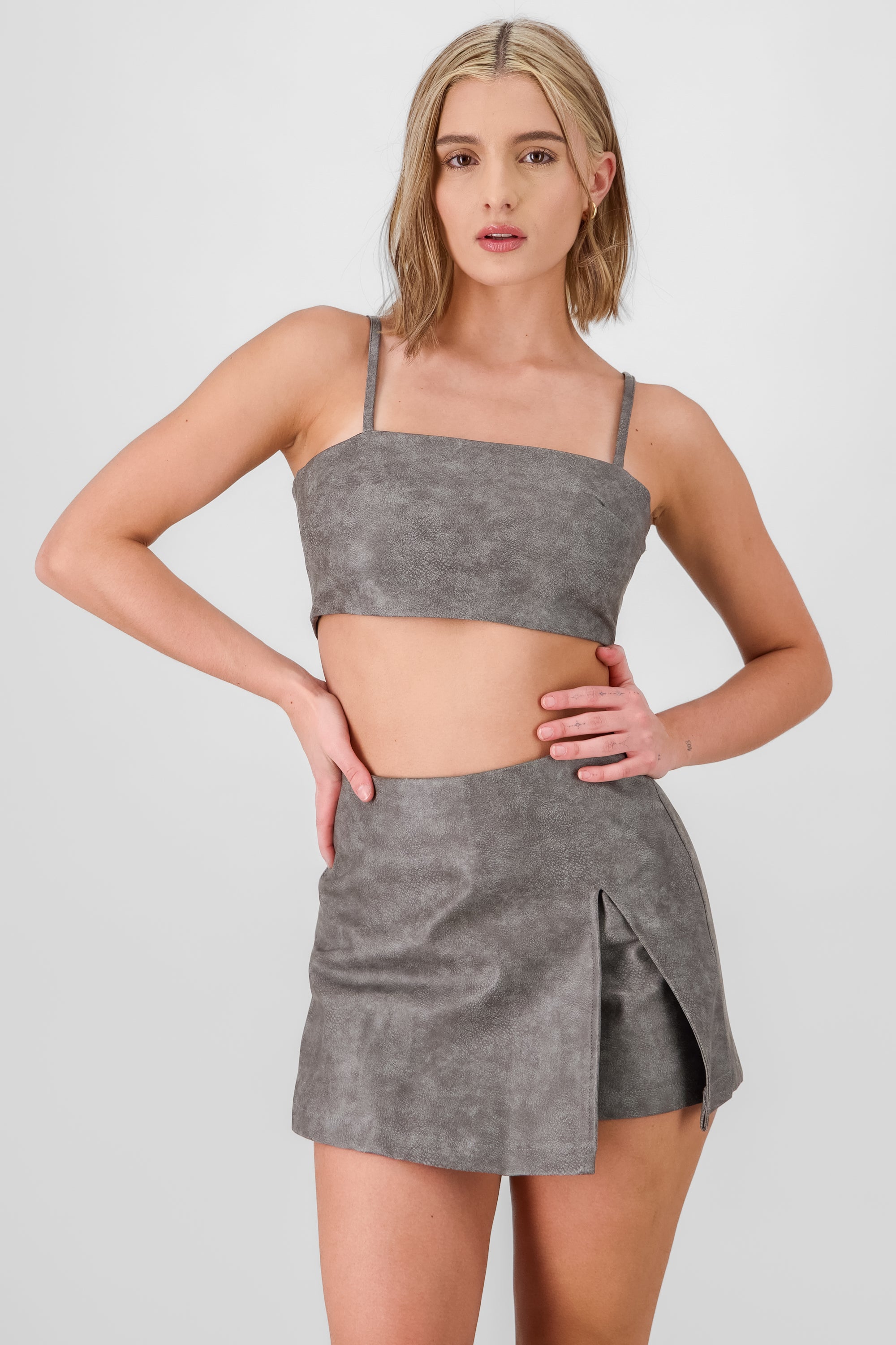 Faux Leather Tube Top