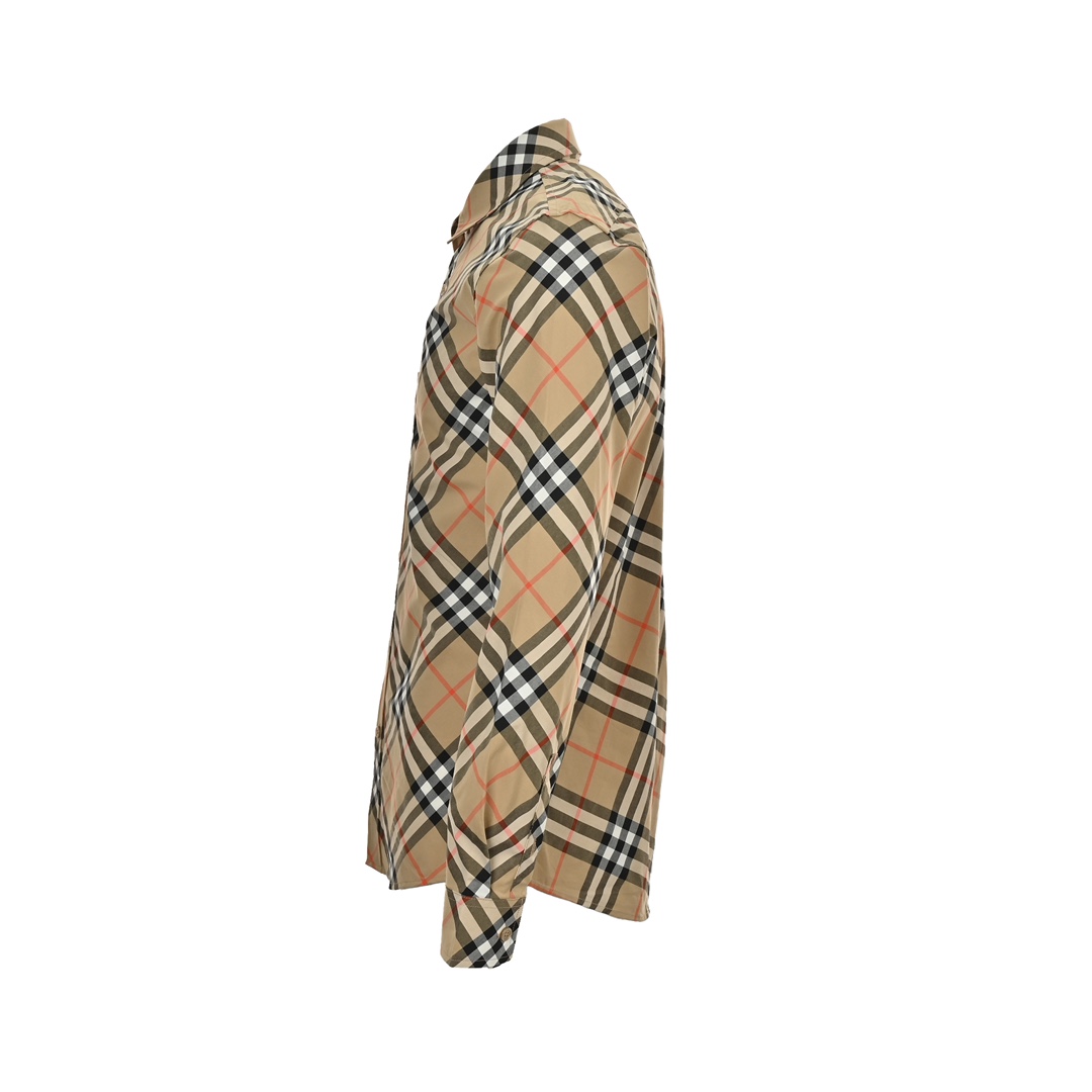 Burberry 24ss diagonal check long-sleeved shirt