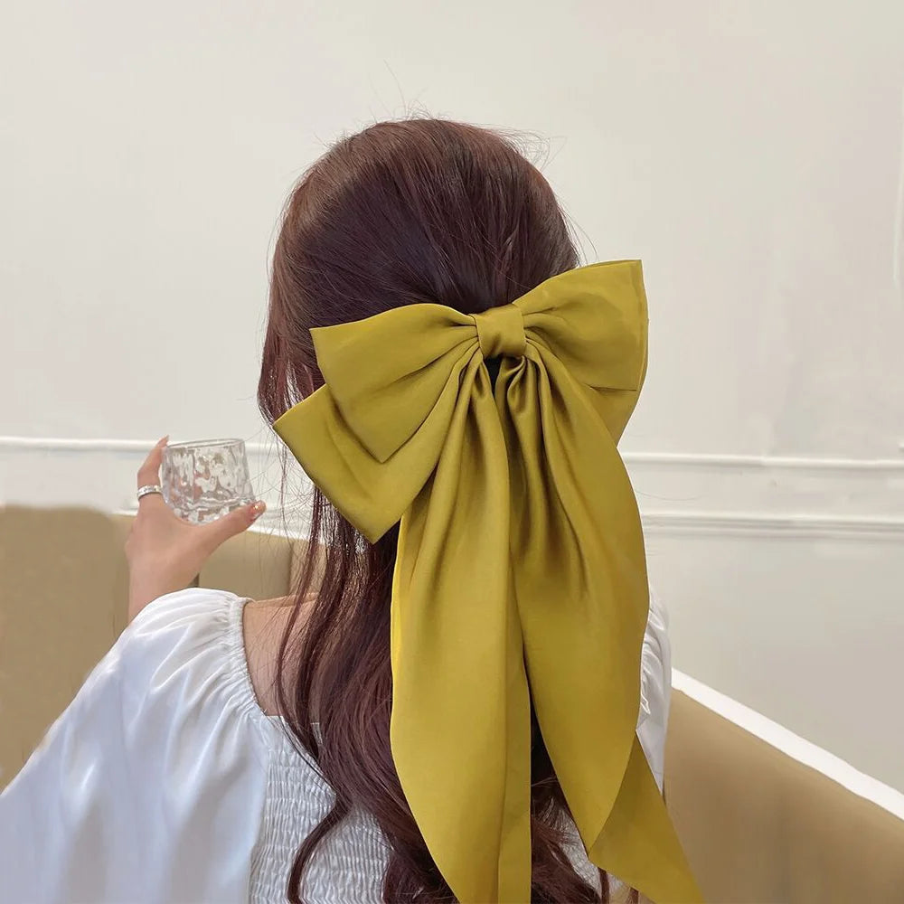 Long Satin Hair Bow