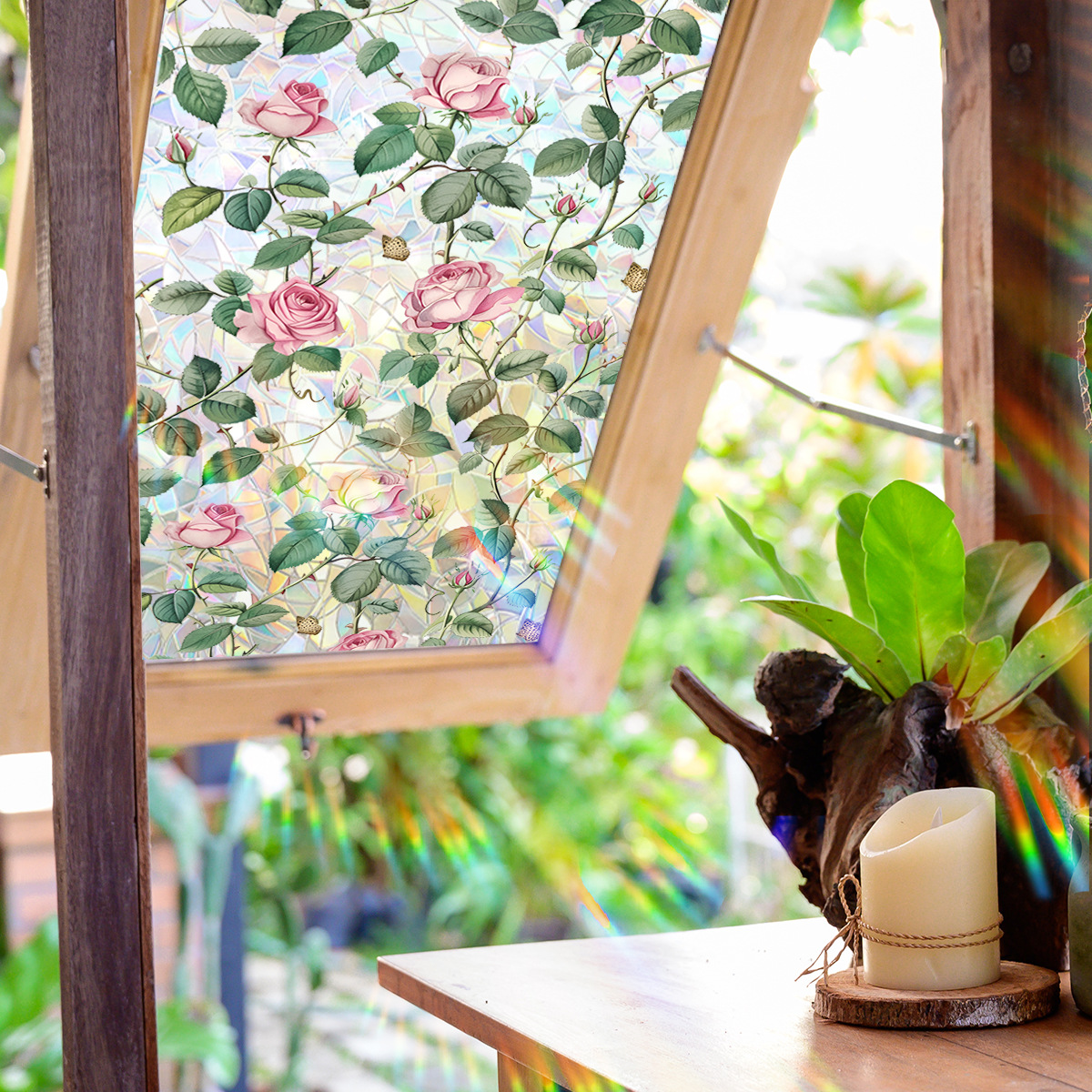 🔥On Sale🔥Stained Floral Pattern Glass Window Film
