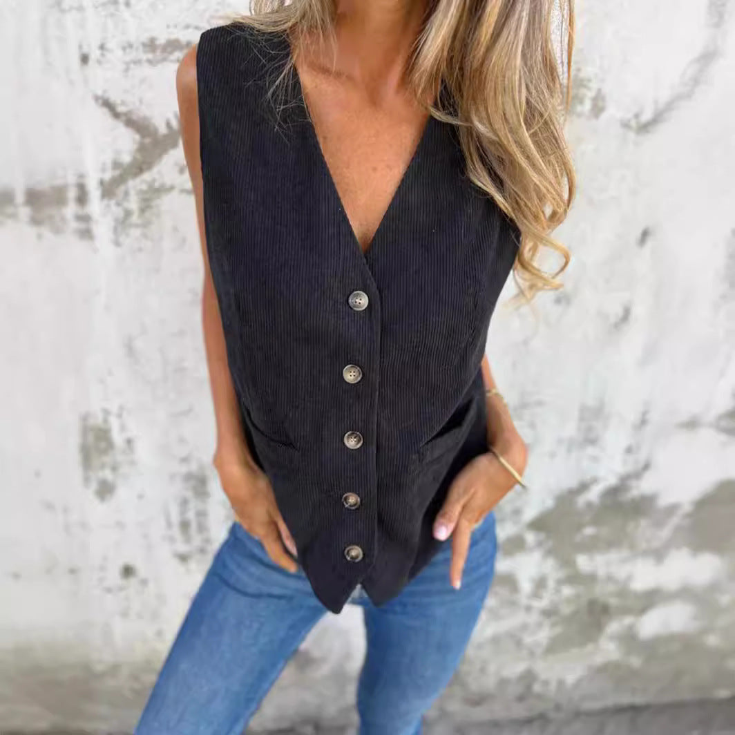 Solid Color Sleeveless Casual Vest Top