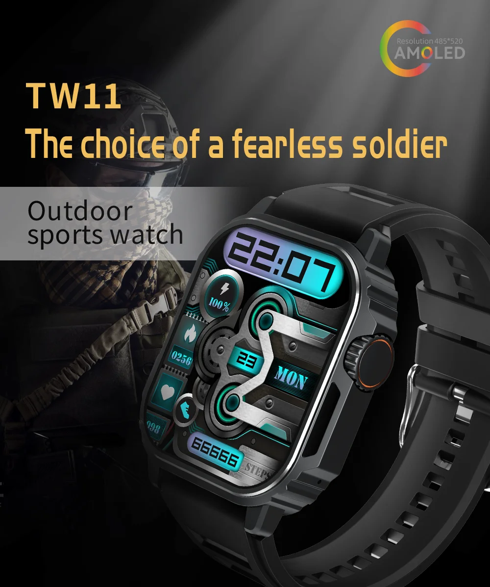 New Outdoor Men's smartwatch Compass GPS Motion Track HD Bluetooth Talk 1.96inch full screen Touch smartwatch for Huawei Xiaomi