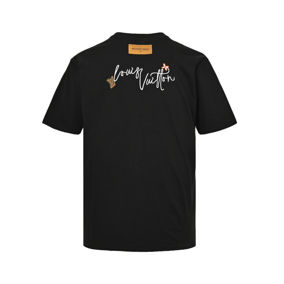 Louis Vuitton 24ss floral lettering embroidered short sleeve