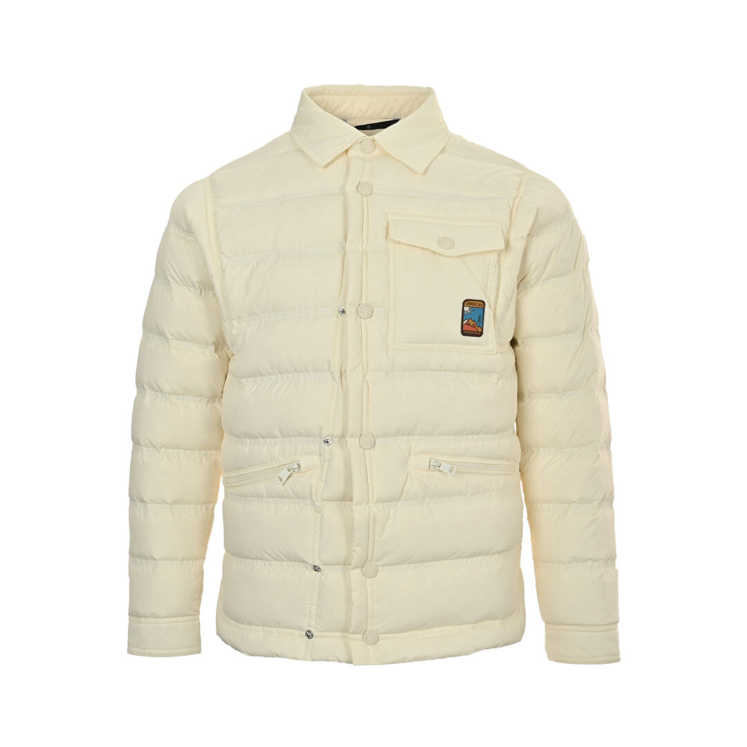 Moncler lapel chest flap pocket down jacket