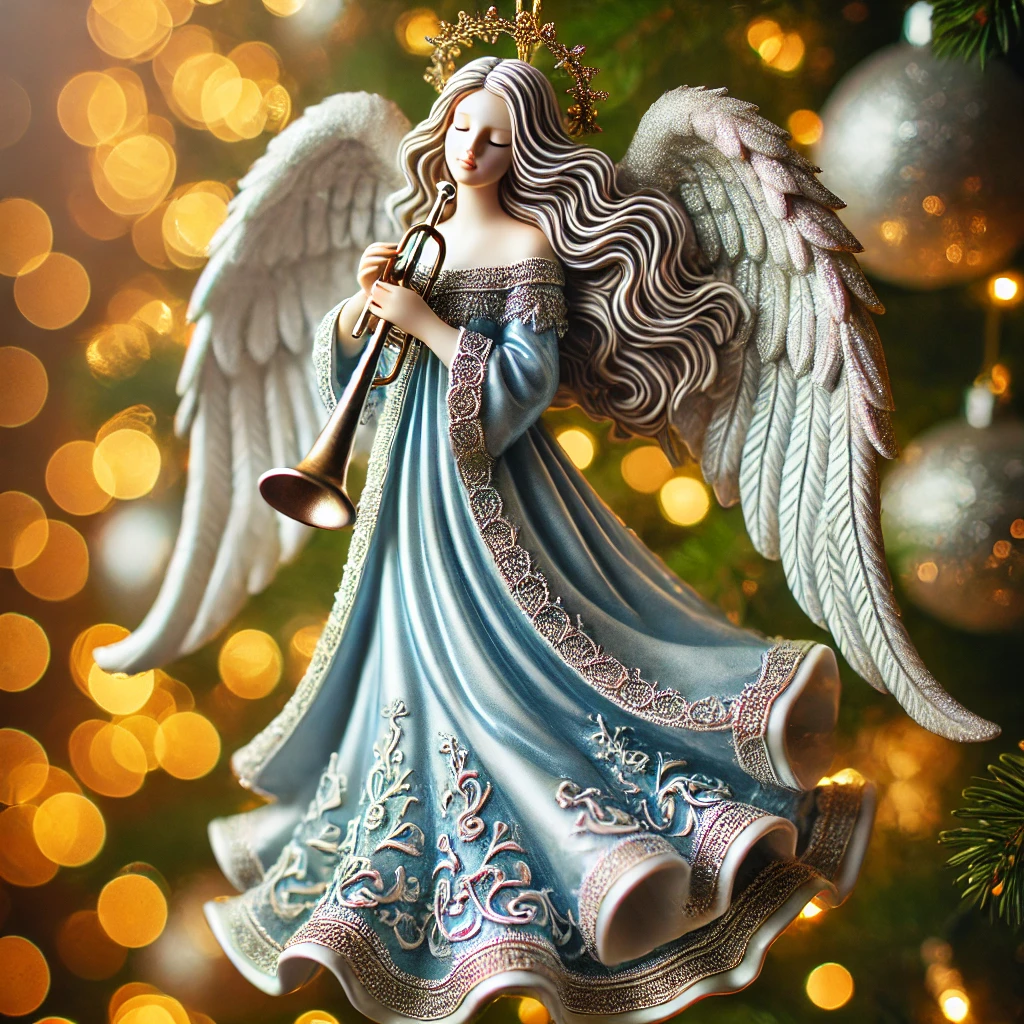Whimsical Angel With Trumpet Ornament