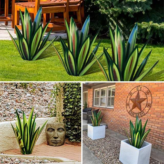🔥Last Day 50% OFF🔥HandMade Painted Metal Century Plant🔥Buy 2 save 10% & Free Shiping