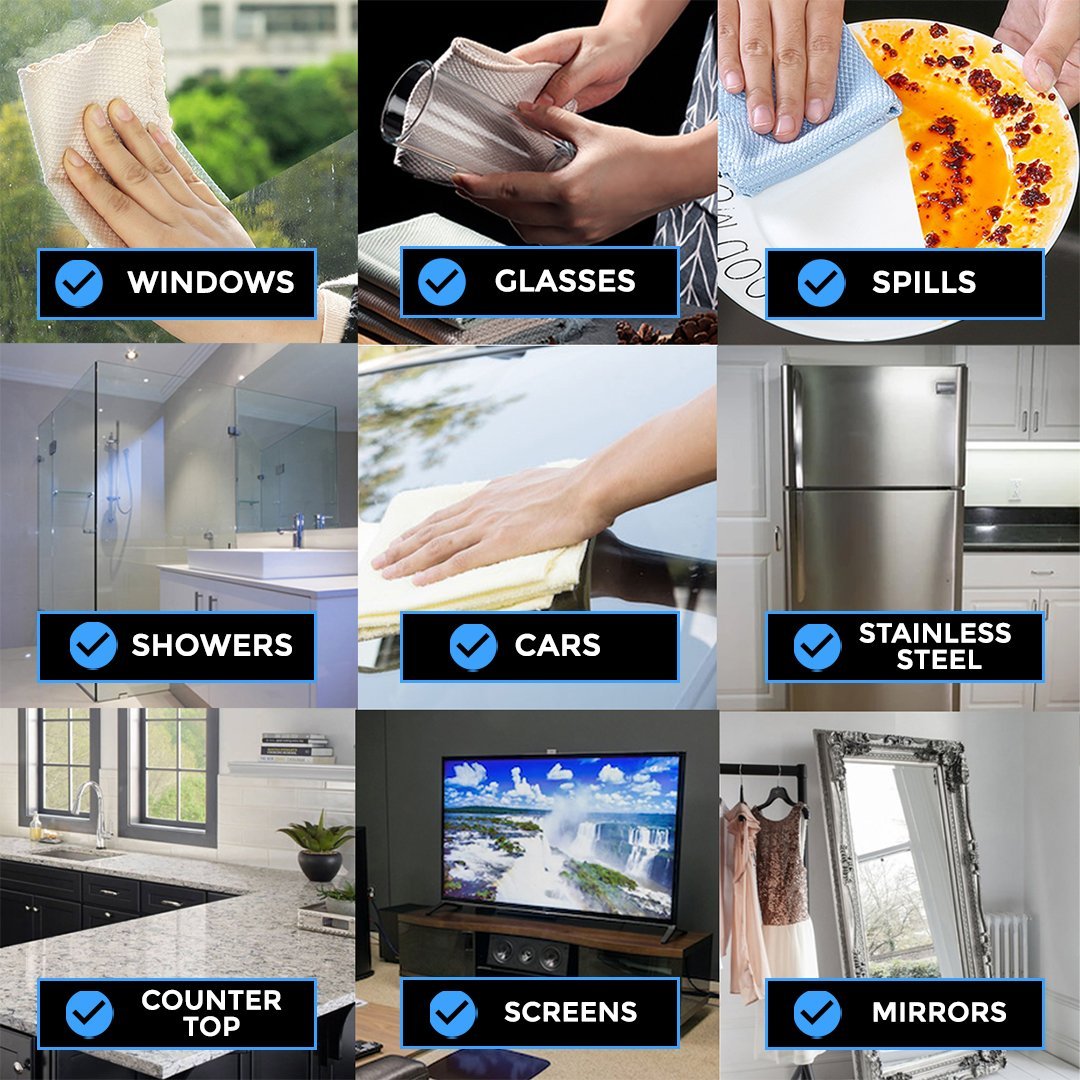 (🎉Mother's Day Pre-Sale 50%OFF) Miracle Cleaning Cloths(3 pcs/pack)-Reusable(BUY 2 Packs GET 1 Pack FREE NOW!)