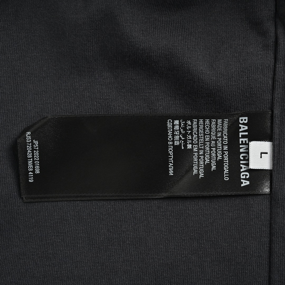 Balenciaga SNBN retro washed round neck short sleeves
