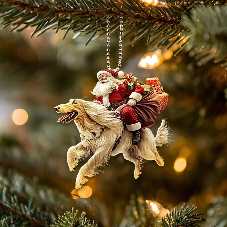 Santa and Animal Ornament