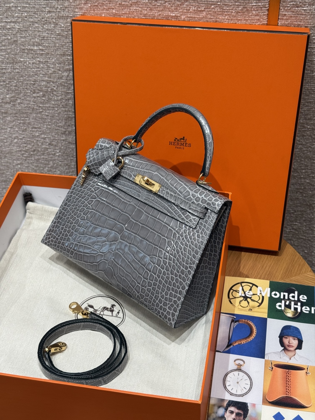 Hermès Kelly 0VGris Ciment (Handmade to order)