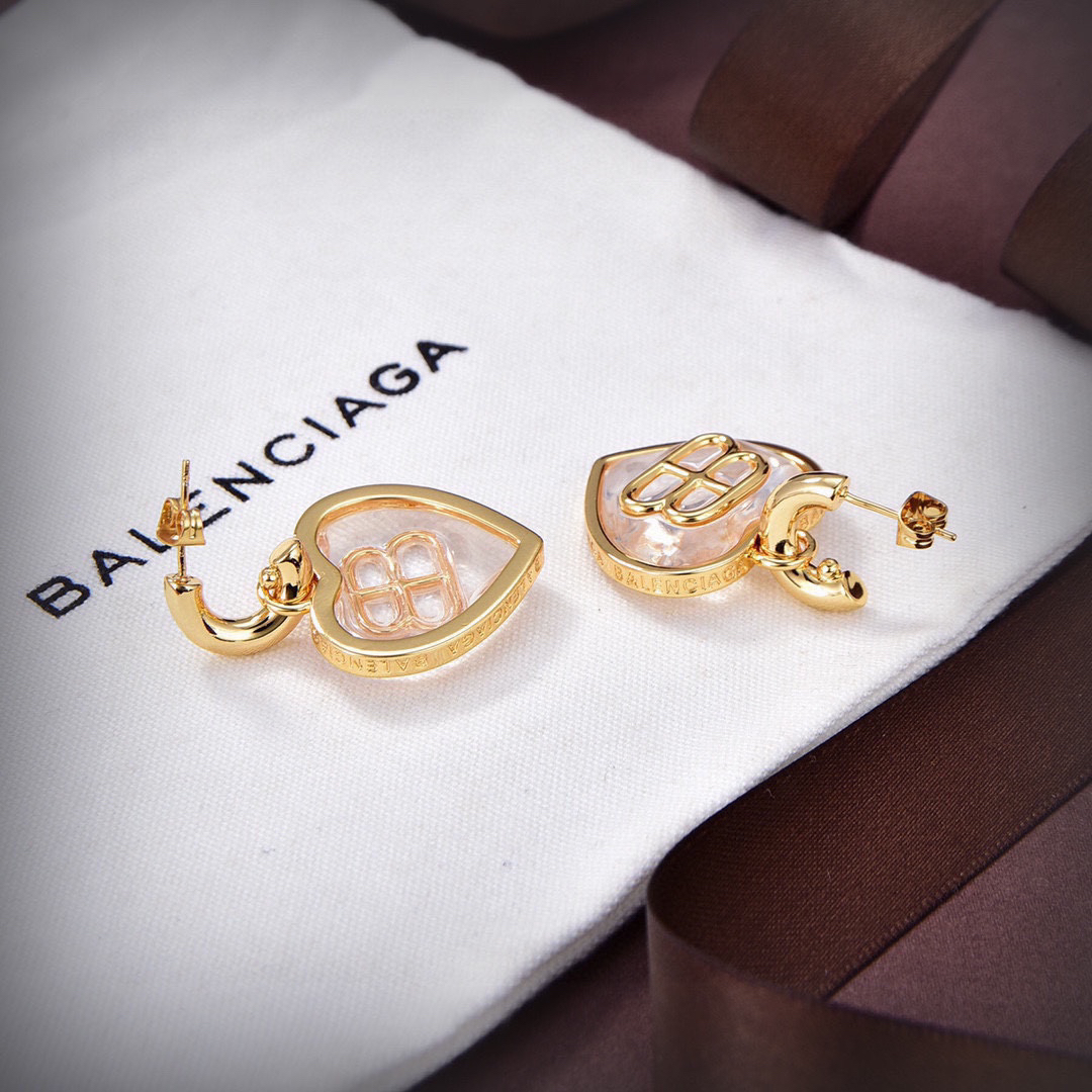 Balenciaga Transparent Baby Heart Earrings