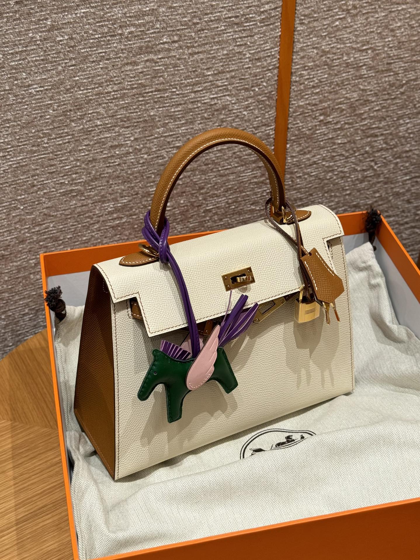 Hermes Kelly i2Nata ck37gold handbag (handmade to order)