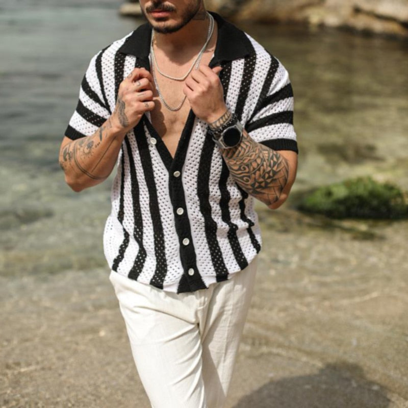 Men's Knitted Button-up