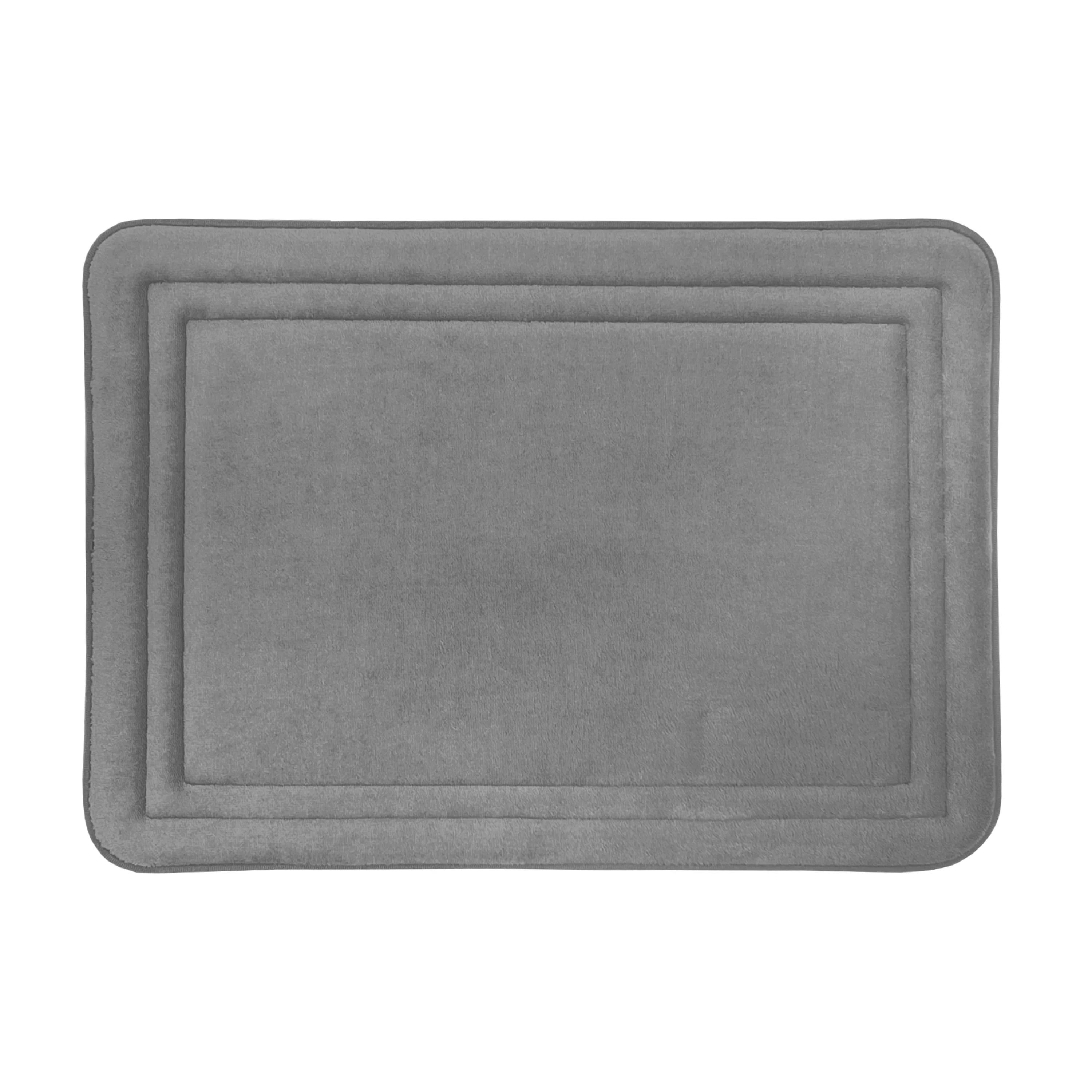 Elle Border Soft Non-Slip Memory Foam Bath Mat, 17x24 Inches