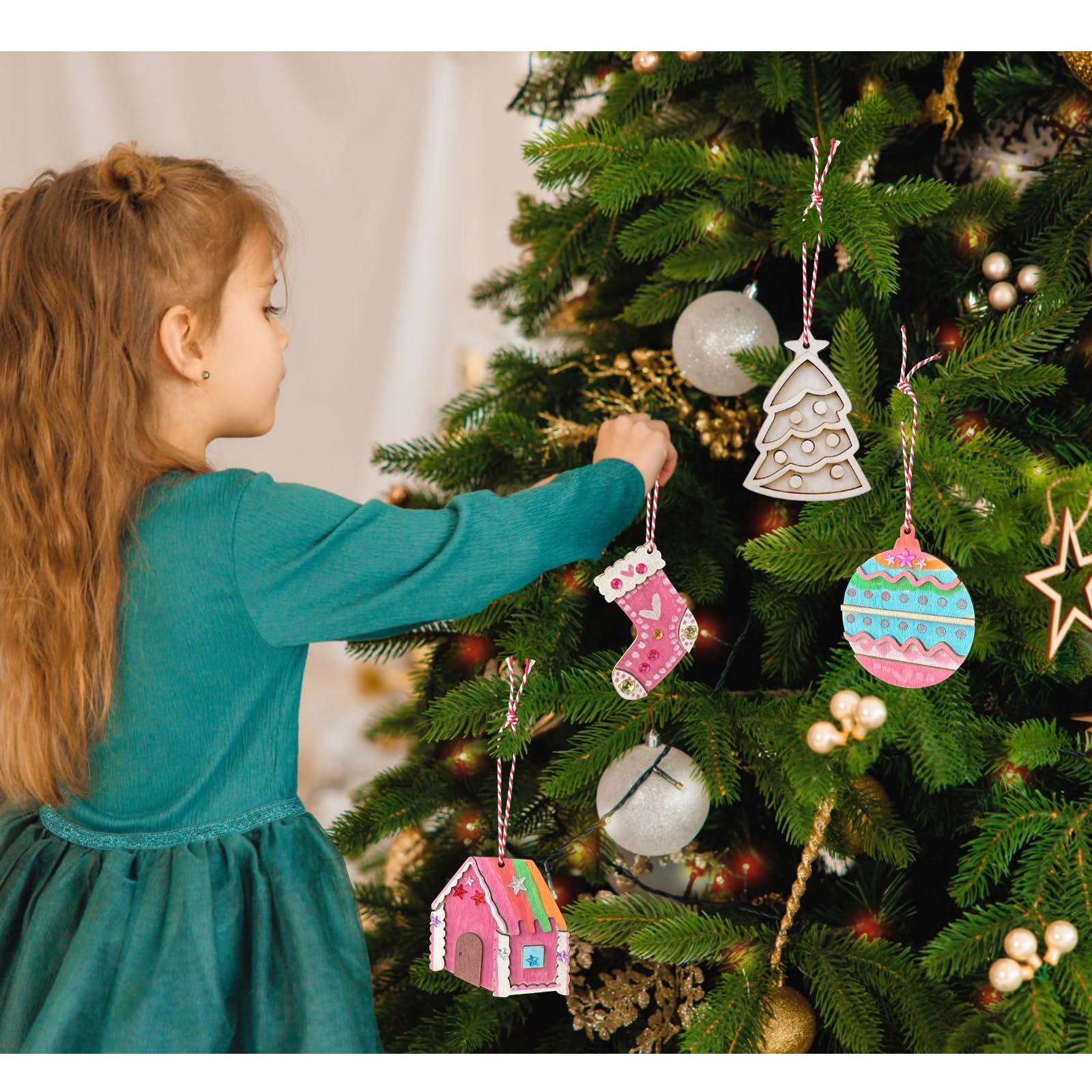🎄DIY Unfinished Wood Hanging Ornaments💖