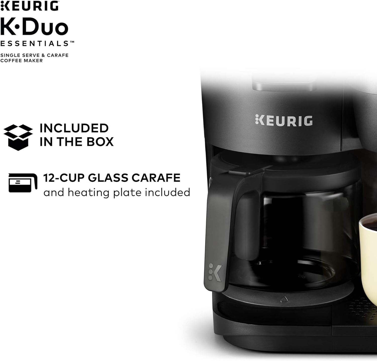 Keurig K-Duo Single Serve K-Cup Pod & Carafe Coffee Maker. Black