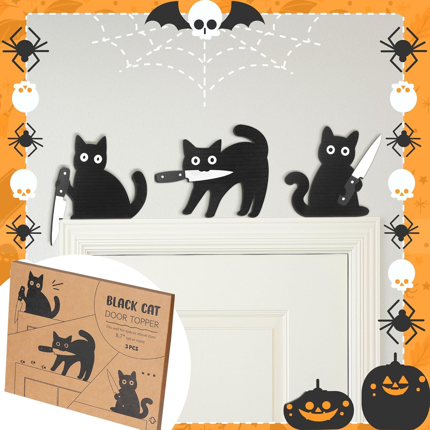 💥Last Day 49% OFF💥Spooky Wooden Cats in Unique Poses Funny Wall Art Decor