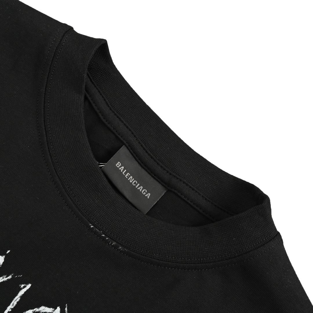 Balenciaga 24ss Dragon Year Sanskrit Graffiti Print Short Sleeve