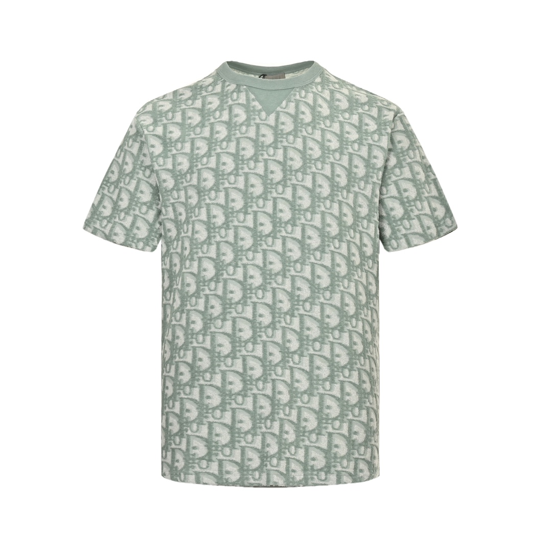 Dior 24ss full print monogram jacquard towel short sleeve