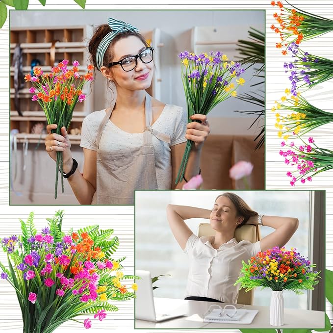 🌺🌺Artificial Milan grass fake flower plant decoration (spring and summer decoration-UV protection)