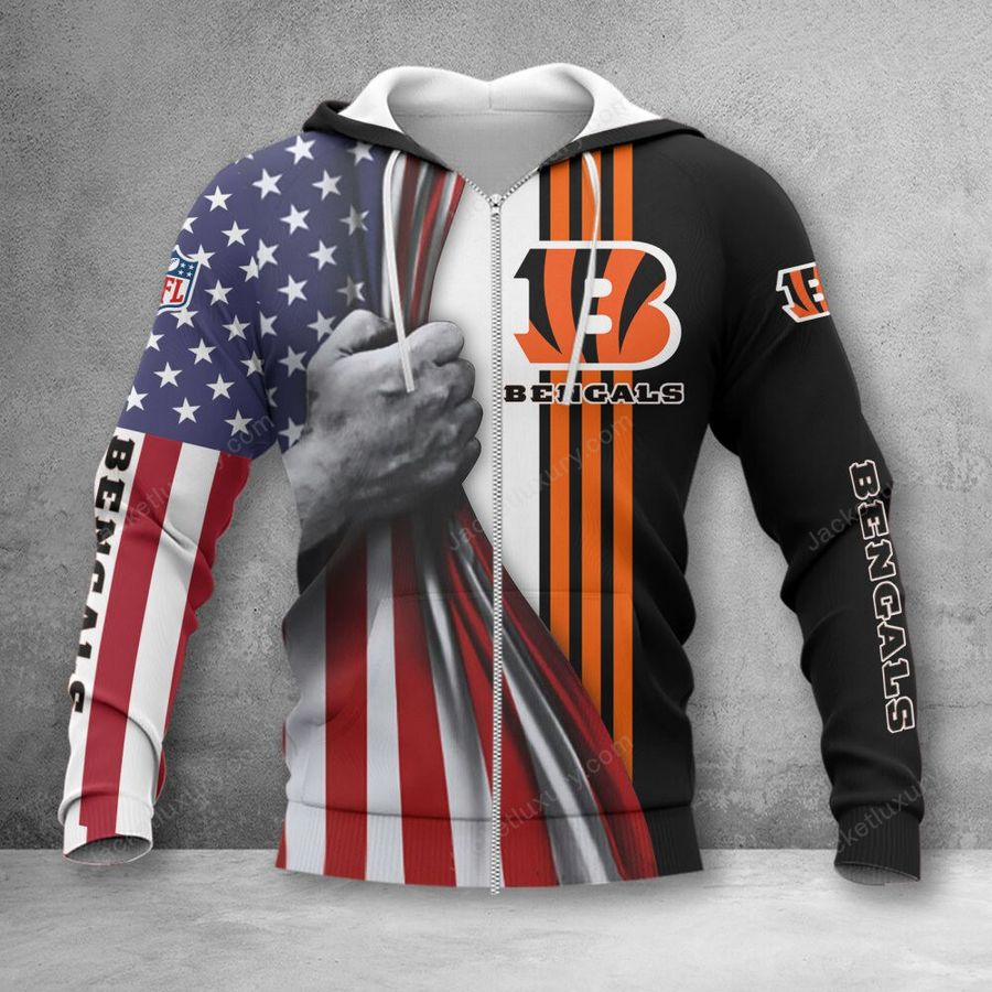 CINCINNATI BENGALS 3D HOODIE SKULL0804