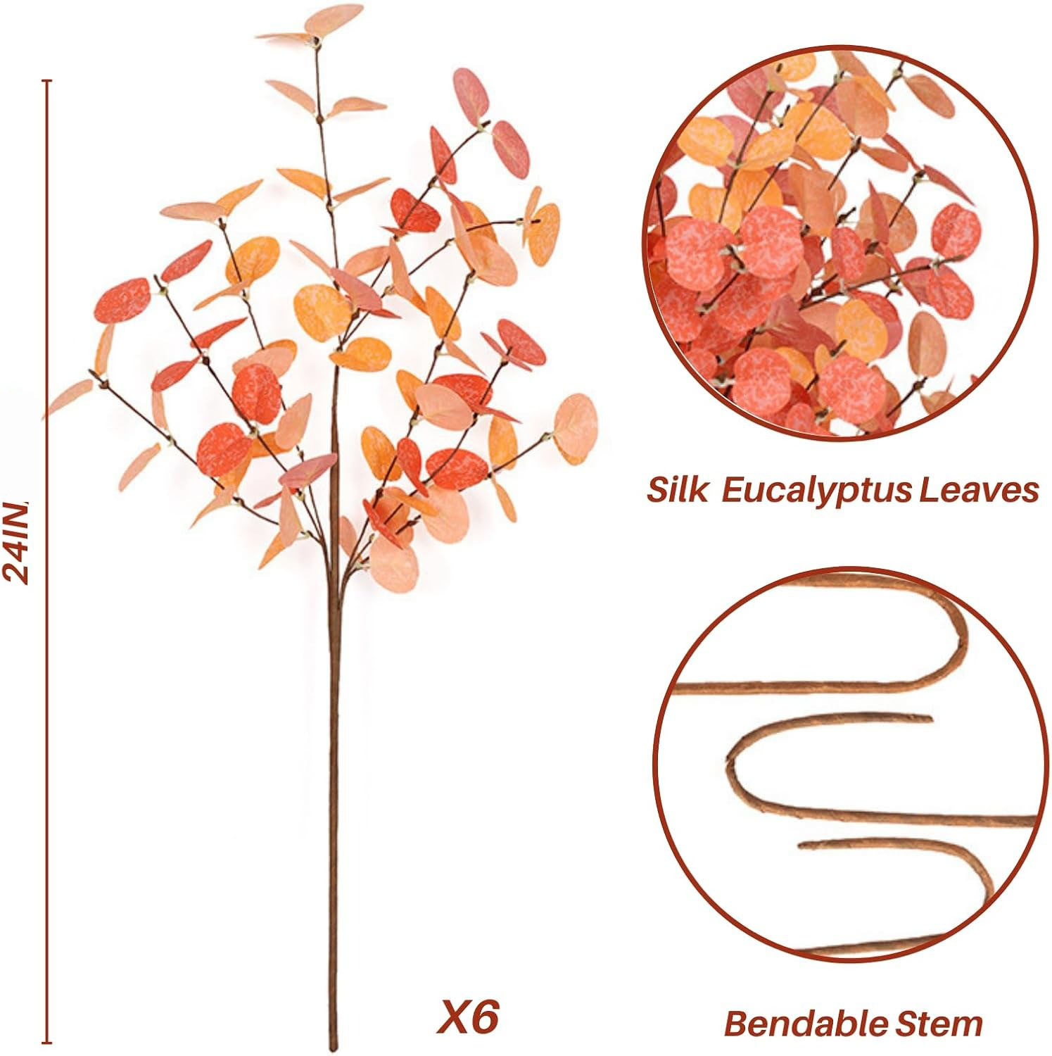 ⚡Flash Sale⚡6 PCS  Fall Artificial Eucalyptus