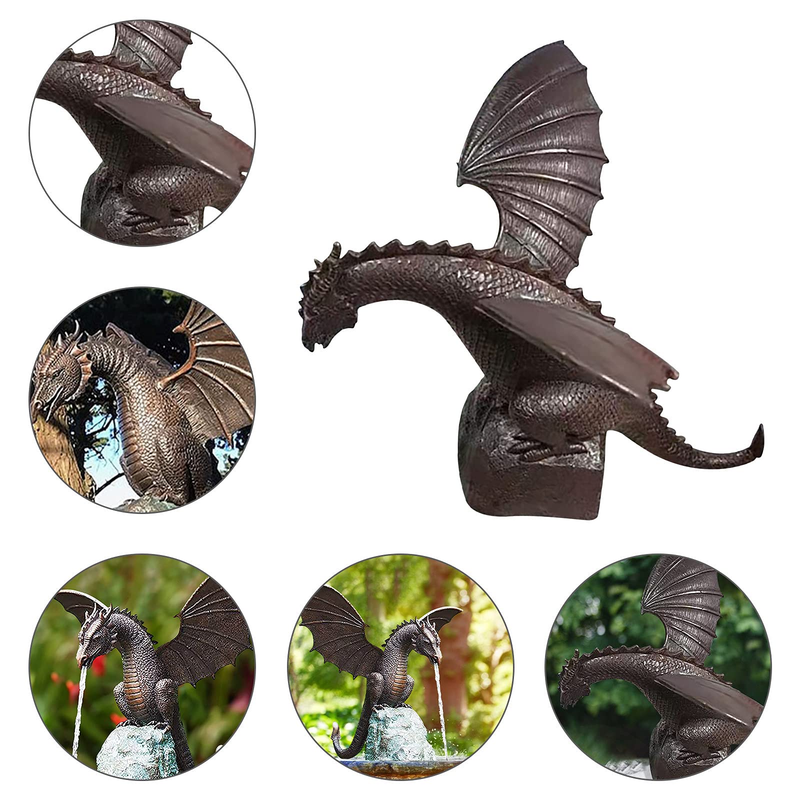 (🔥Last Day Promotion-SAVE 50% OFF)Precision Casting Fire-breathing Dragon Sculpture Waterscape