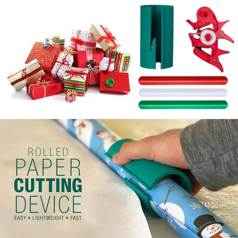 🎄 Early Christmas Sale 🎁Christmas Gift Wrapping Paper Cutter Set