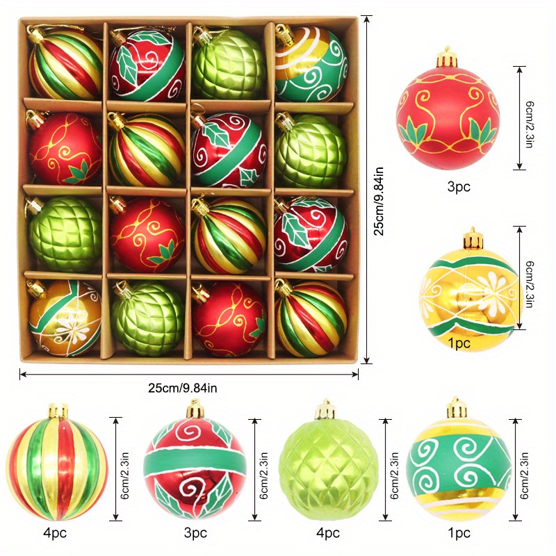 🎄🎅2024 NEW - 16 PCS Christmas Balls Ornaments🔥Buy 2 Get 10% Off & Free Shipping