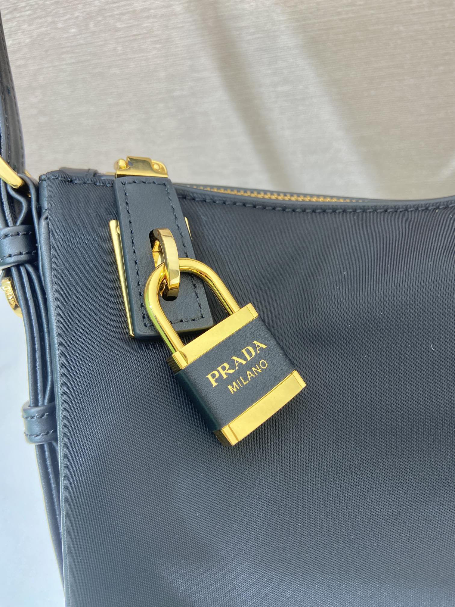 Prada Tessuto Locker nylon lock shoulder bag 1BC232